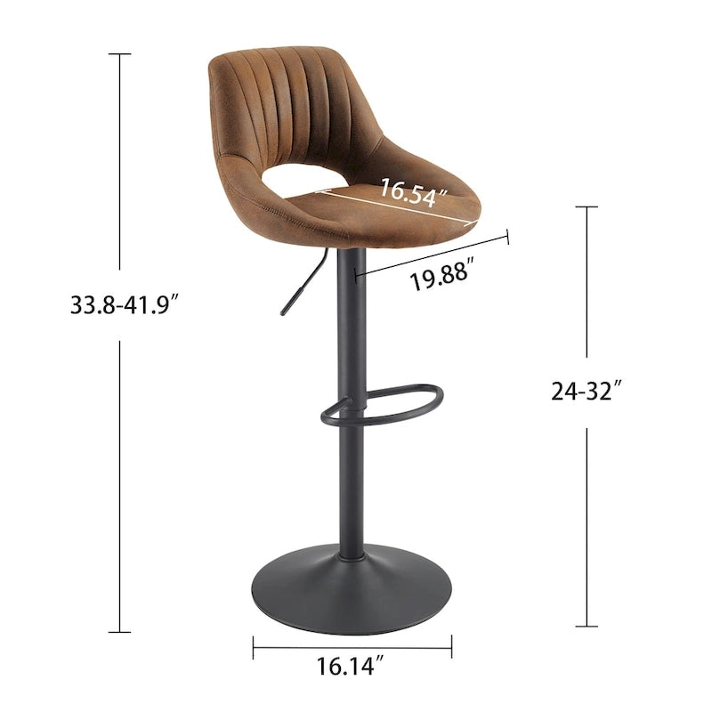 Tabouret de bar pivotant réglable rétro (lot de 2)