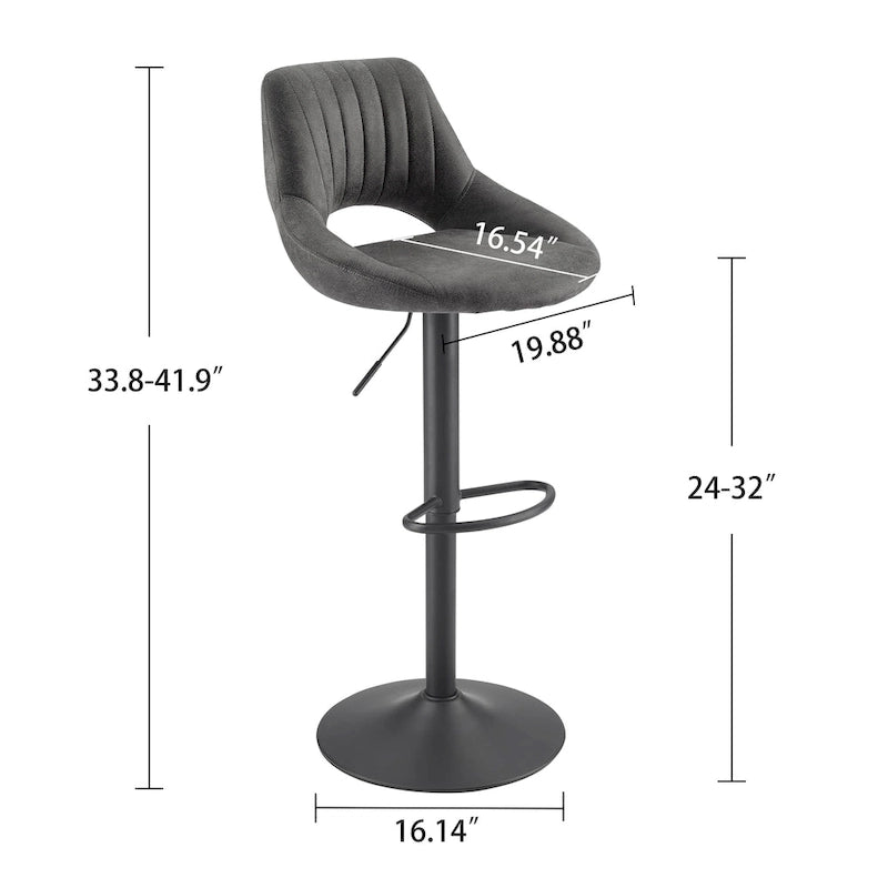 Tabouret de bar pivotant réglable rétro (lot de 2)