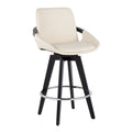 Tabouret de comptoir à hauteur fixe Pugo de Carson Carrington avec piètement en bois noir (lot de 2)