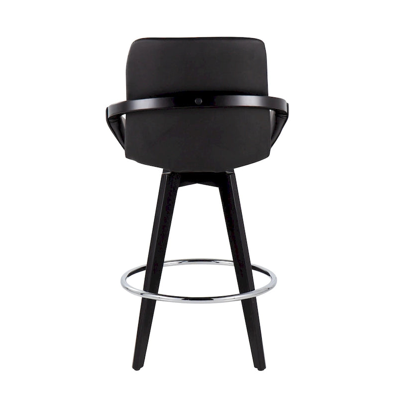 Tabouret de comptoir à hauteur fixe Pugo de Carson Carrington avec piètement en bois noir (lot de 2)