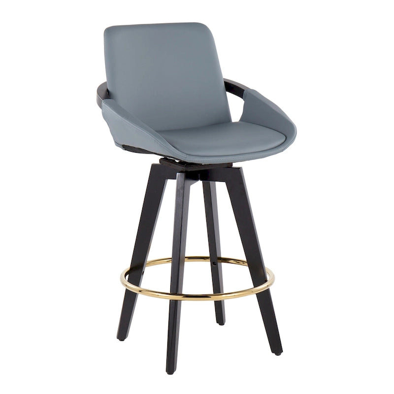 Tabouret de comptoir à hauteur fixe Pugo de Carson Carrington avec piètement en bois noir (lot de 2)