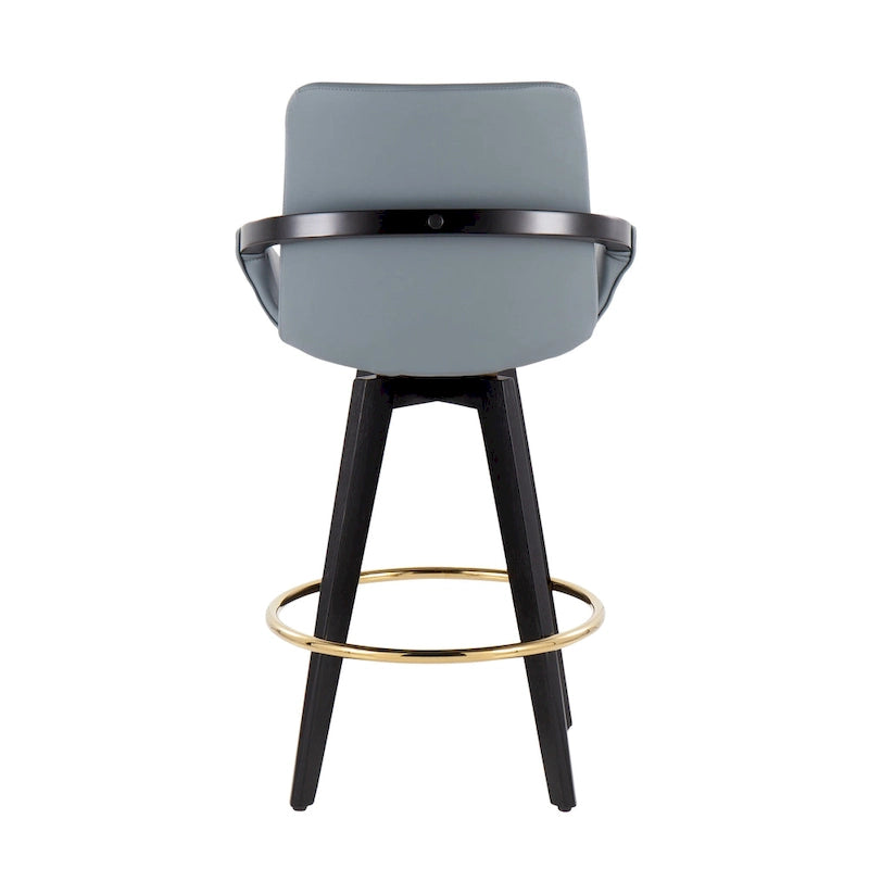 Tabouret de comptoir à hauteur fixe Pugo de Carson Carrington avec piètement en bois noir (lot de 2)