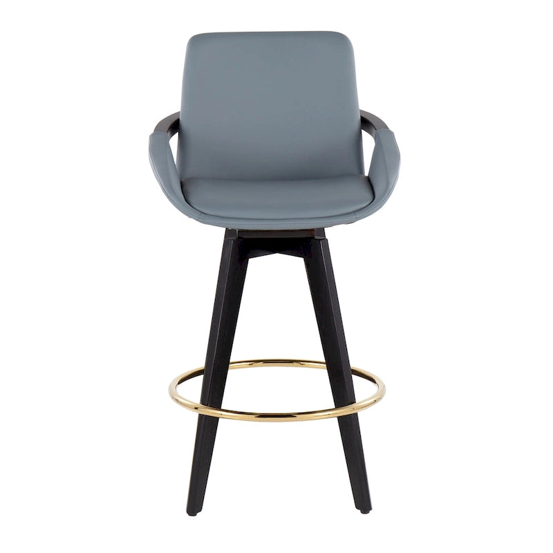 Tabouret de comptoir à hauteur fixe Pugo de Carson Carrington avec piètement en bois noir (lot de 2)