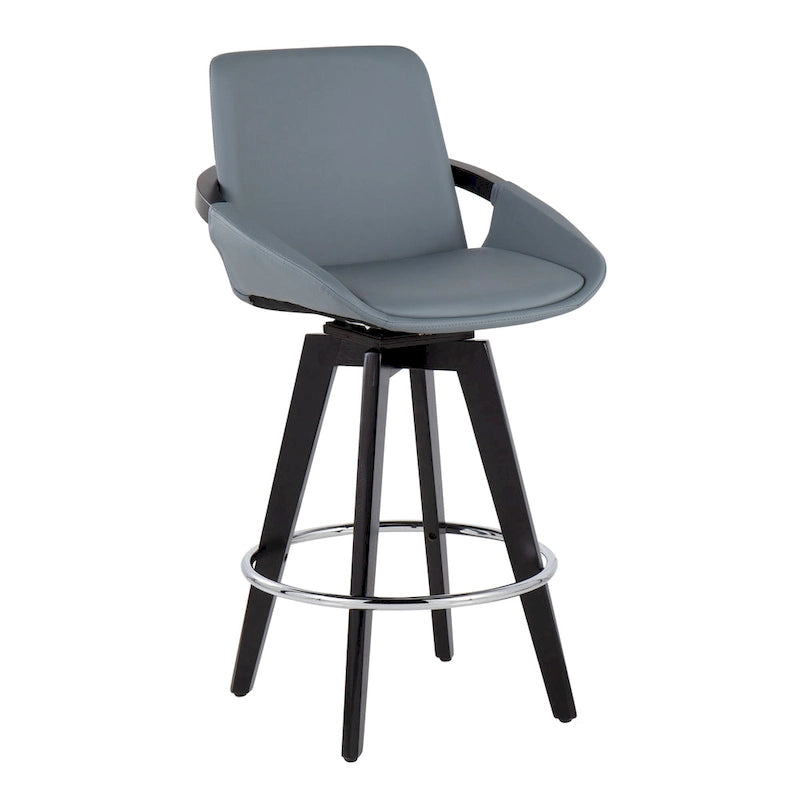 Tabouret de comptoir à hauteur fixe Pugo de Carson Carrington avec piètement en bois noir (lot de 2)