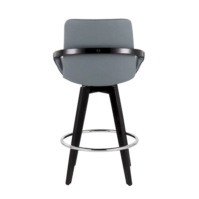 Tabouret de comptoir à hauteur fixe Pugo de Carson Carrington avec piètement en bois noir (lot de 2)