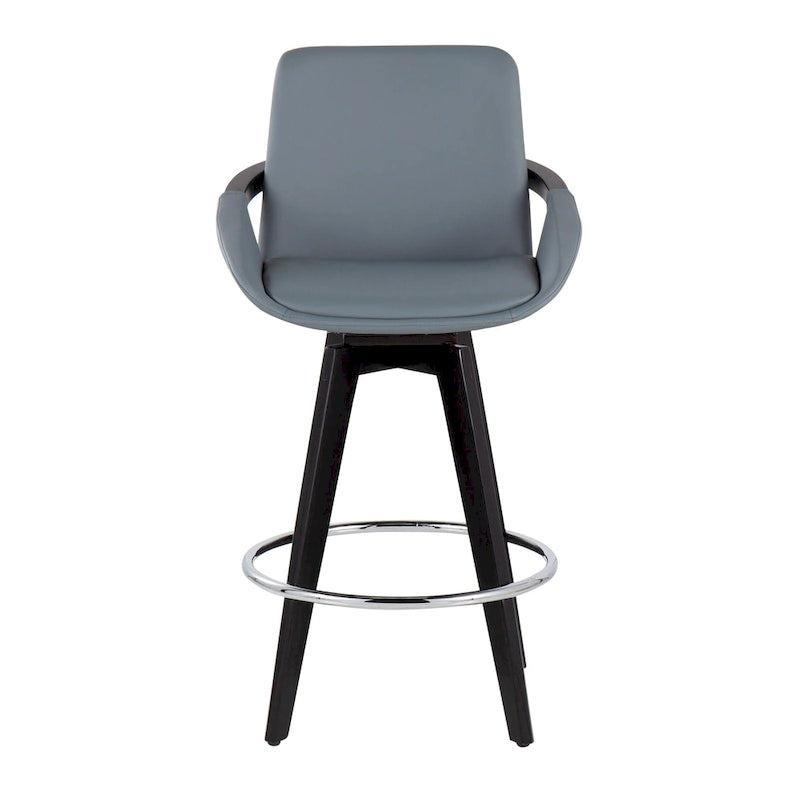 Tabouret de comptoir à hauteur fixe Pugo de Carson Carrington avec piètement en bois noir (lot de 2)
