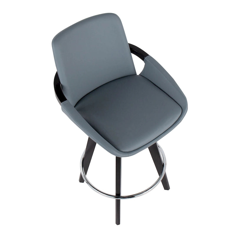 Tabouret de comptoir à hauteur fixe Pugo de Carson Carrington avec piètement en bois noir (lot de 2)