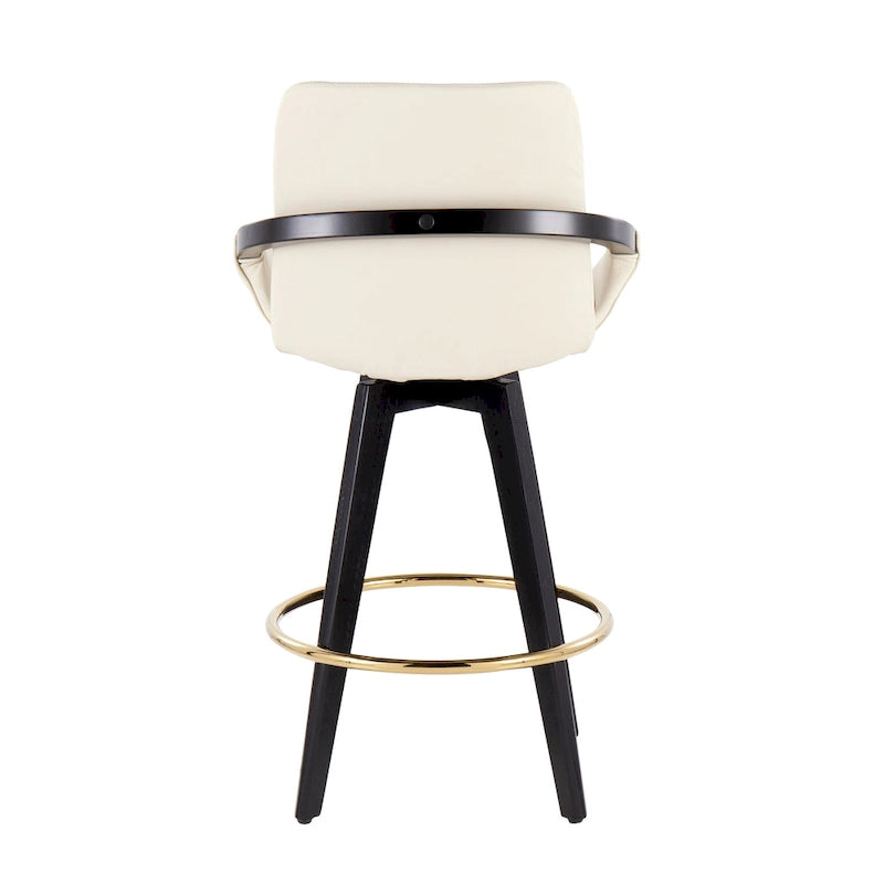 Tabouret de comptoir à hauteur fixe Pugo de Carson Carrington avec piètement en bois noir (lot de 2)