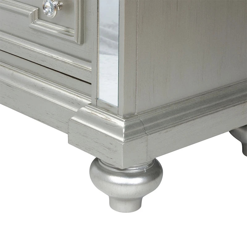 Commode à 5 tiroirs en bois massif Champagne Glam Eaen par Furniture of America