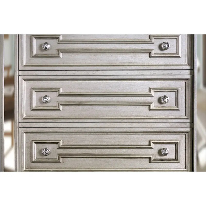 Commode à 5 tiroirs en bois massif Champagne Glam Eaen par Furniture of America