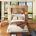 Armoire-lit moderne en bois blanc, commode et armoire 2-en-1