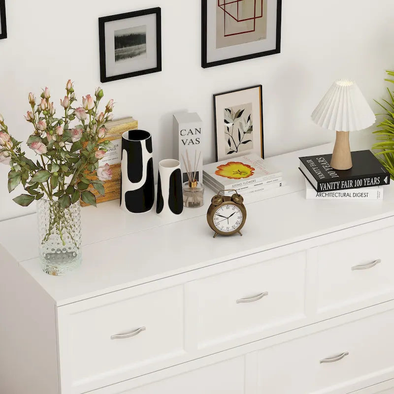 Armoire-lit moderne en bois blanc, commode et armoire 2-en-1