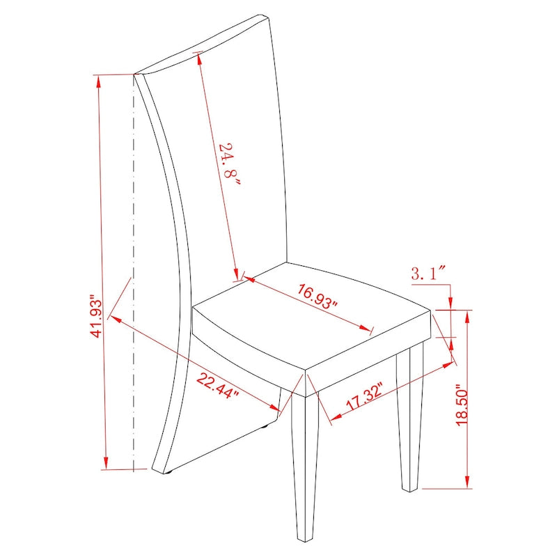 Chaise de salle à manger haute rectangulaire Somette Tabitha (Lot de 2)