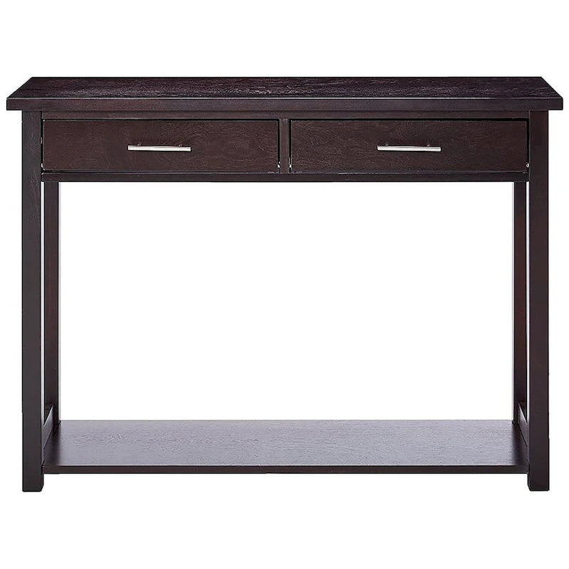 Console d'entrée, table d'appoint pour canapé avec tiroirs, espresso