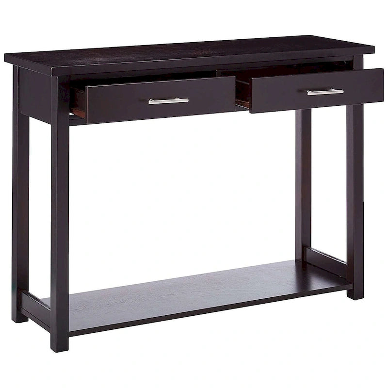 Console d'entrée, table d'appoint pour canapé avec tiroirs, espresso