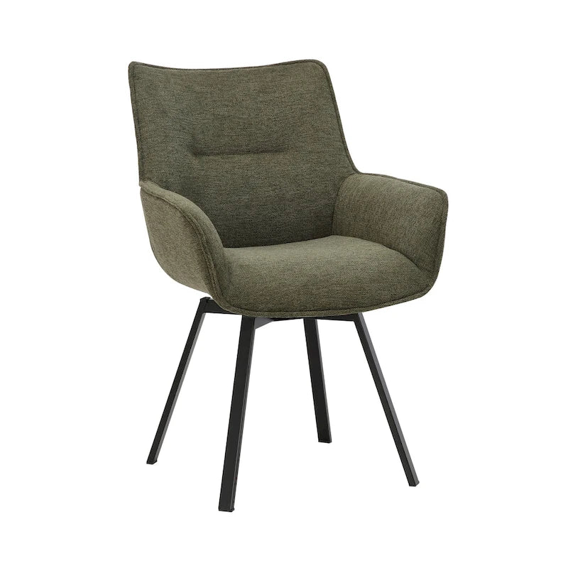 Chaise de salle à manger pivotante en tissu Mirri de Porthos Home avec pieds en acier