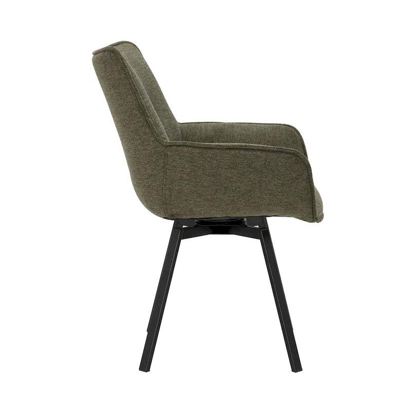 Chaise de salle à manger pivotante en tissu Mirri de Porthos Home avec pieds en acier