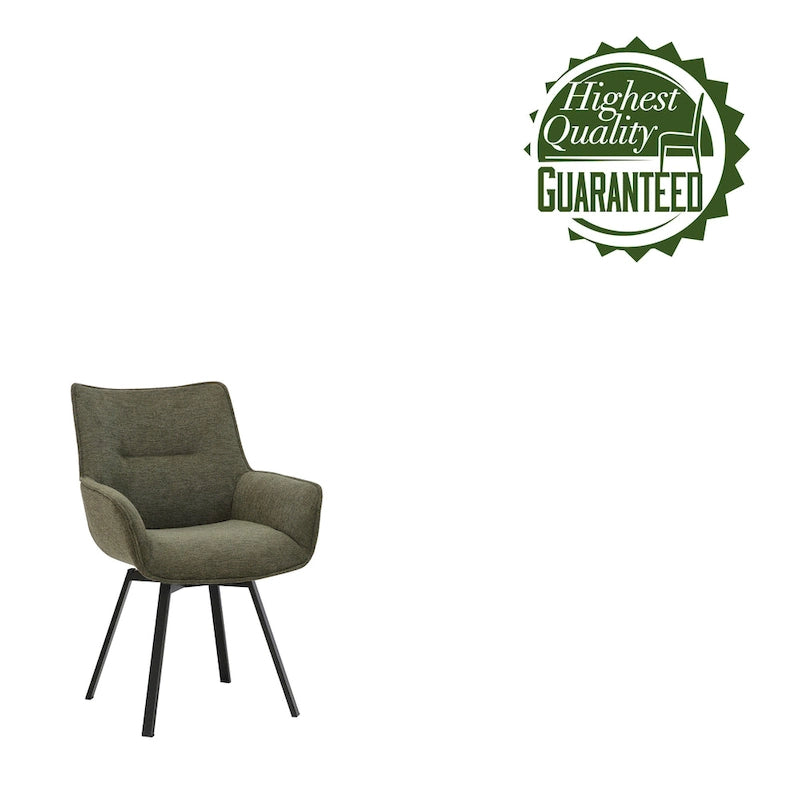 Chaise de salle à manger pivotante en tissu Mirri de Porthos Home avec pieds en acier