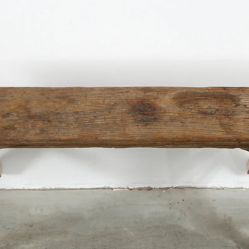 Banc à nouilles vintage Artissance avec panneau avant, finition bois naturel vieilli (la taille et la finition varient) - 57L x 6,2l x 22H