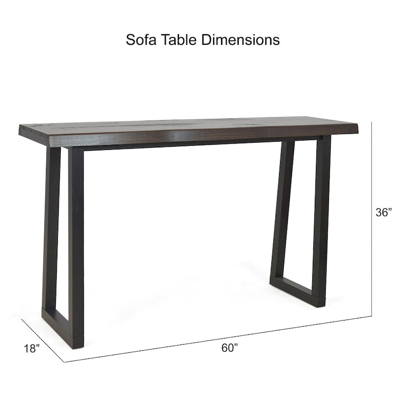 Table console bar Joliet Live Edge en merisier vieilli et ébène de Steve Silver