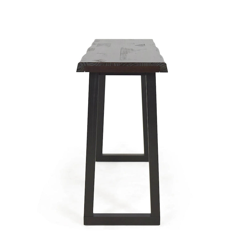 Table console bar Joliet Live Edge en merisier vieilli et ébène de Steve Silver