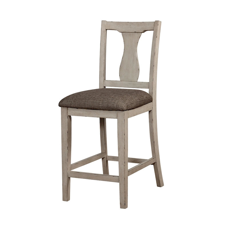 Ensemble de salle à manger 5 pièces Merichleri en bois blanc antique hauteur comptoir par Copper Grove
