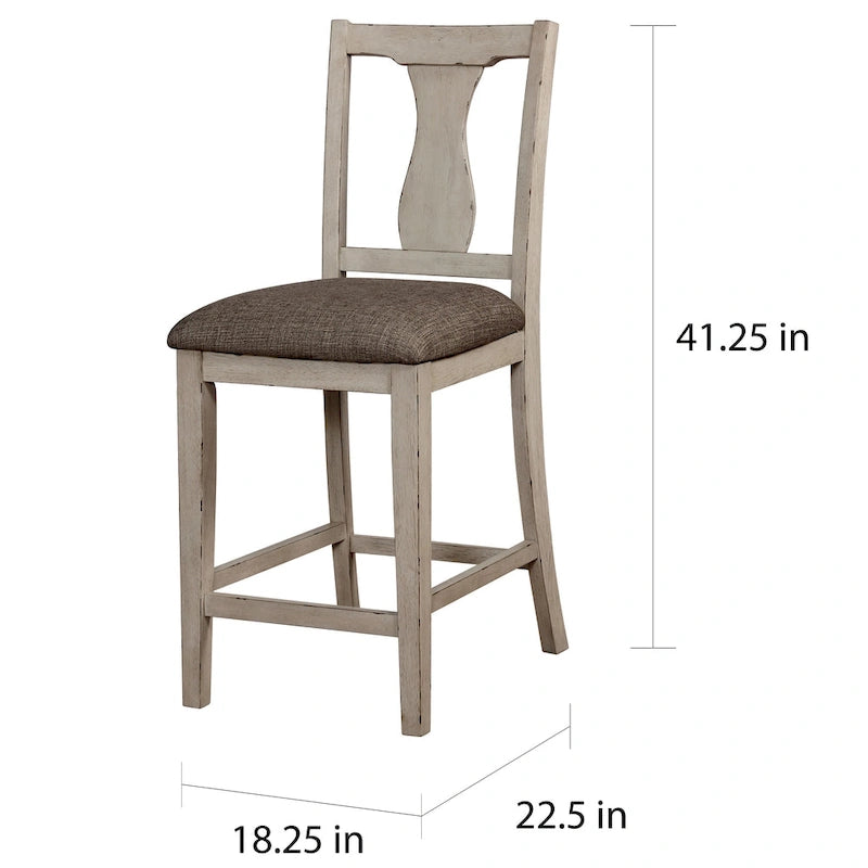 Ensemble de salle à manger 5 pièces Merichleri en bois blanc antique hauteur comptoir par Copper Grove