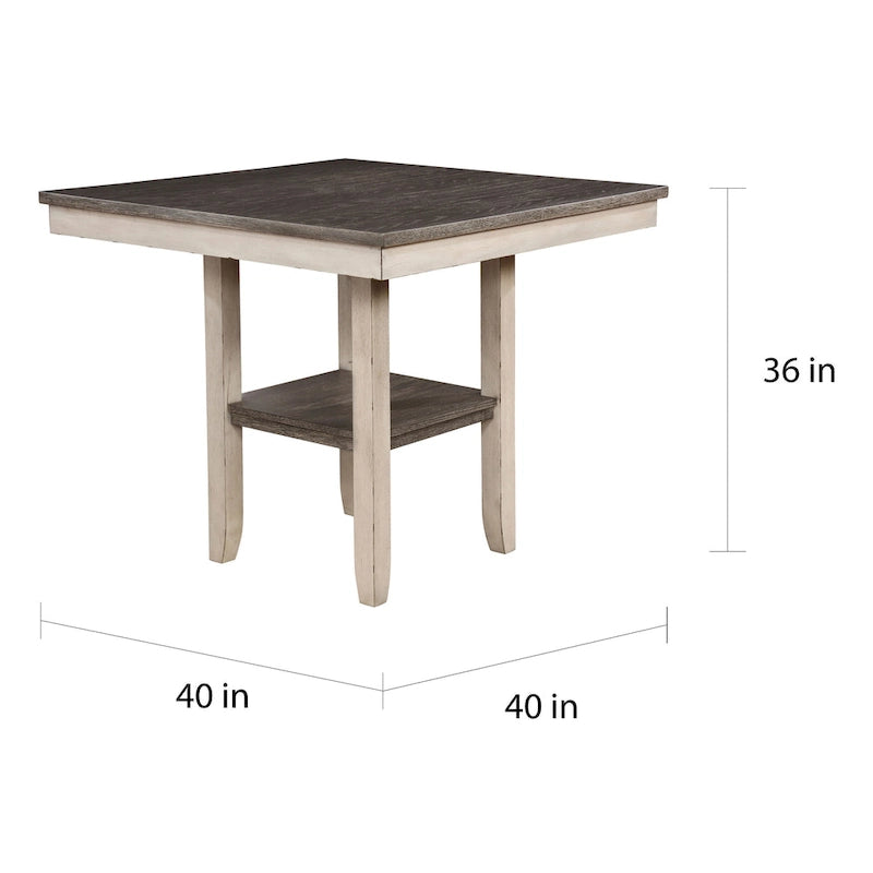 Ensemble de salle à manger 5 pièces Merichleri en bois blanc antique hauteur comptoir par Copper Grove