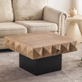 Table basse carrée rétro avec motif tridimensionnel en relief