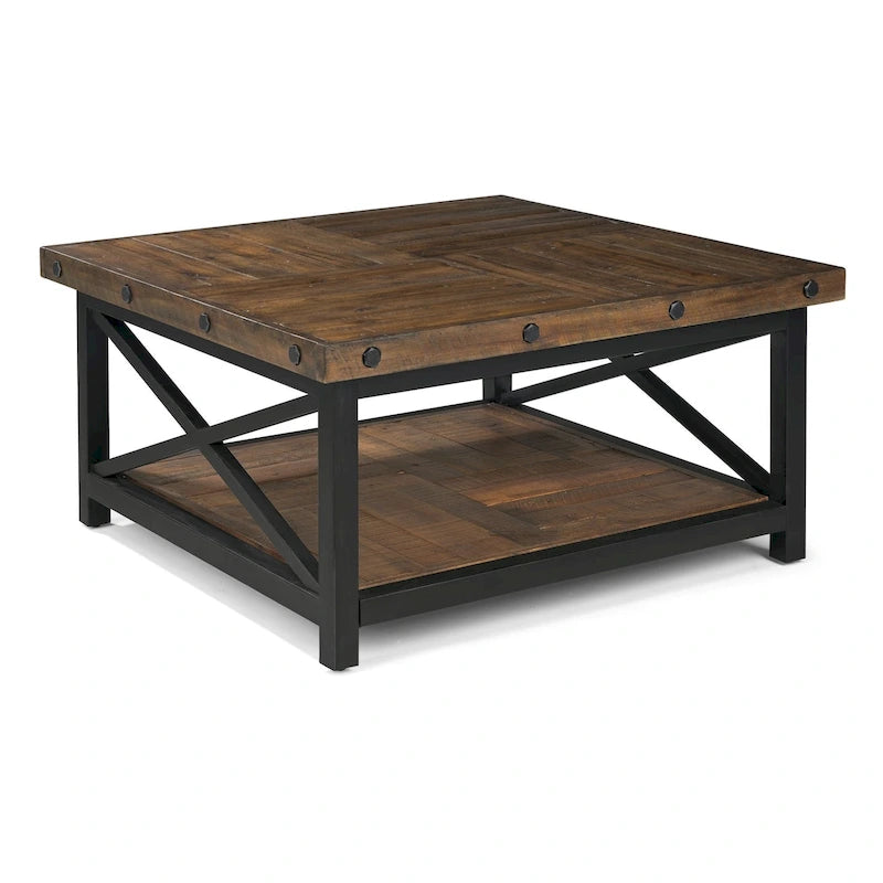 Table basse carrée en bois marron Carpenter Homestyles