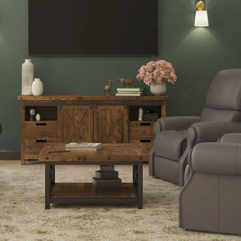 Table basse carrée en bois marron Carpenter Homestyles