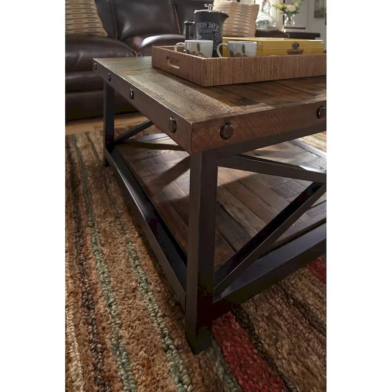 Table basse carrée en bois marron Carpenter Homestyles