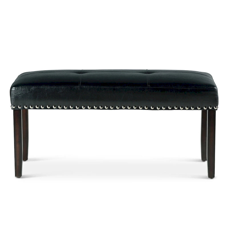 Banc de salle à manger en similicuir Winlock de Steve Silver avec clous,