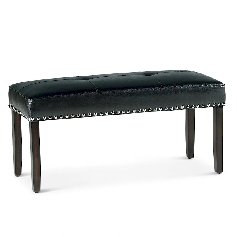 Banc de salle à manger en similicuir Winlock de Steve Silver avec clous,