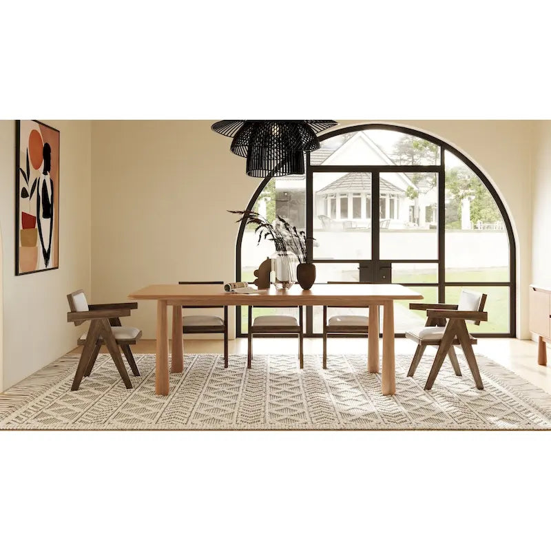 Table à manger rectangulaire Modrest Rhea moderne 87 en acacia naturel - Beige