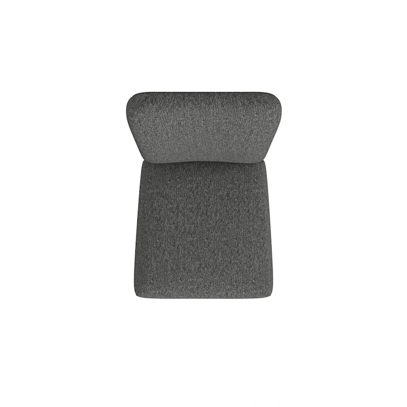 Chaise de salle à manger HomePop rembourrée à dossier arrondi – Tissu noir (lot de 2)
