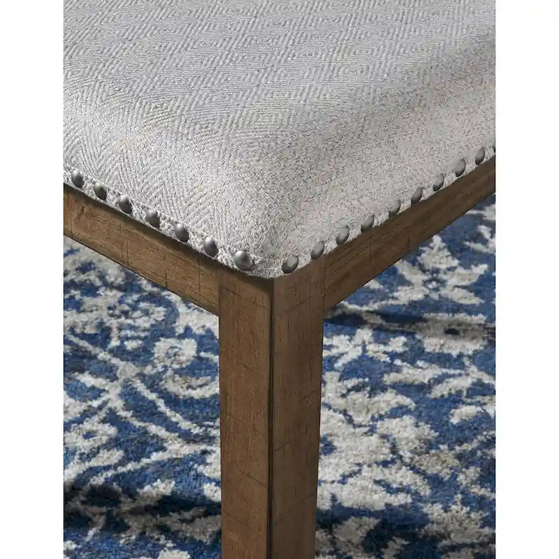Chaises de salle à manger Moriville beiges rembourrées, finition noyer muscade (Lot de 2)
