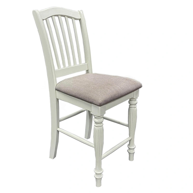 Cumberland Creek Chaises de comptoir à lattes blanches Nutmeg (Lot de 2)