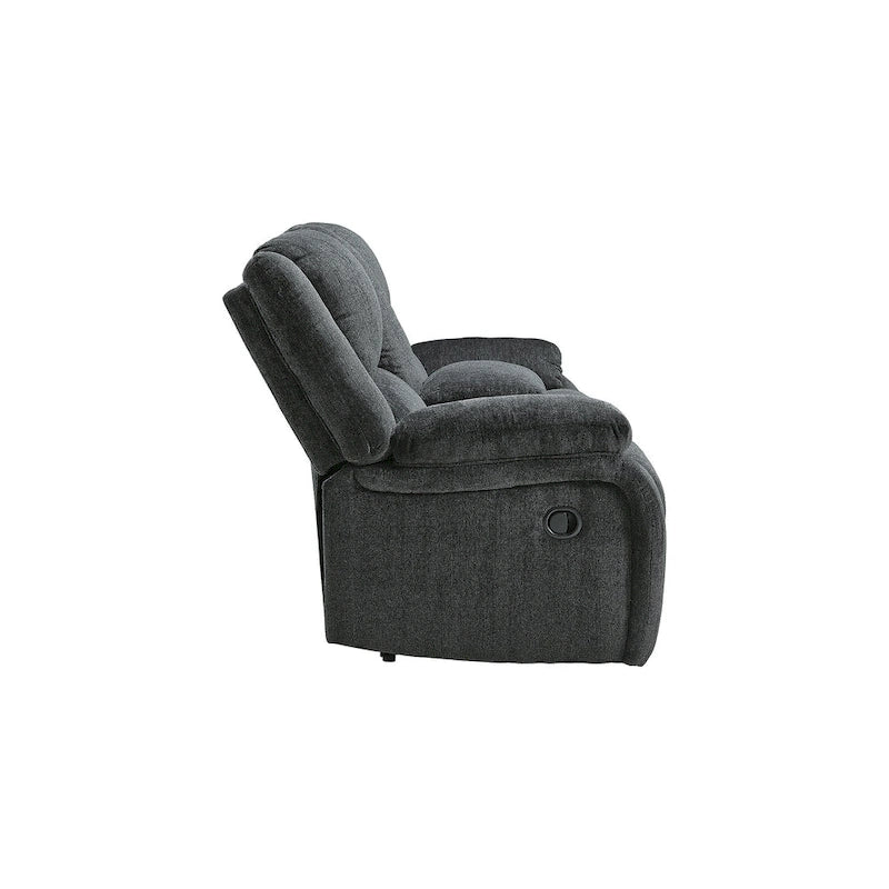 Causeuse inclinable double contemporaine Draycoll avec console, ardoise - Moyen