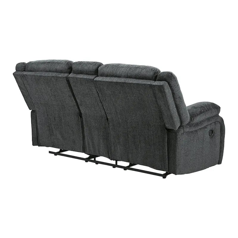 Causeuse inclinable double contemporaine Draycoll avec console, ardoise - Moyen