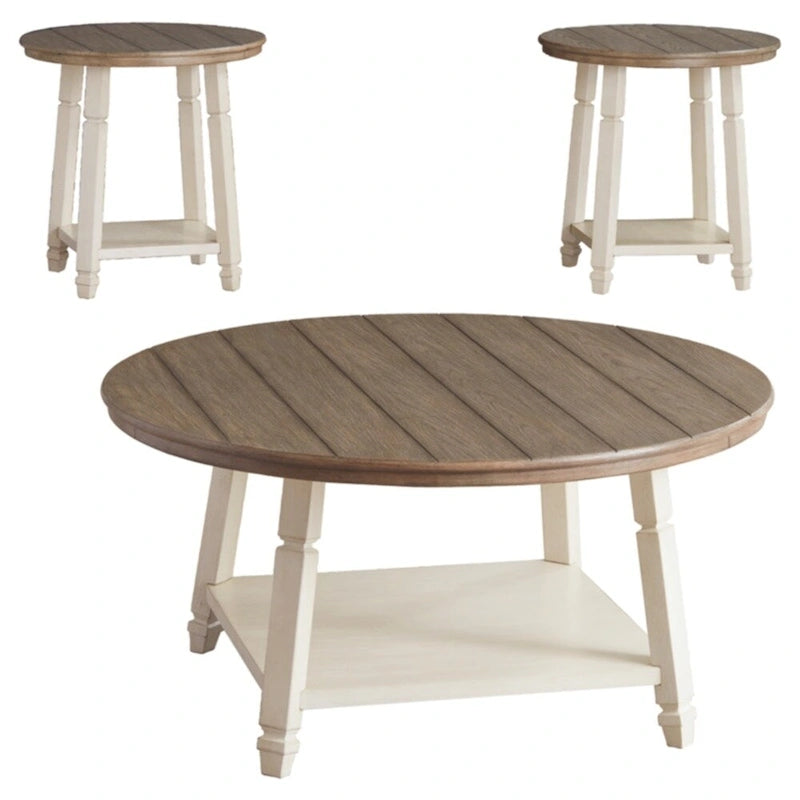 Ensemble de 3 tables d'appoint bicolores Bolanbrook Casual