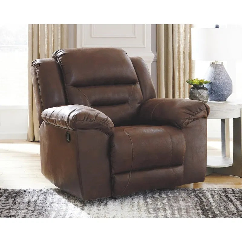 Fauteuil inclinable à bascule contemporain Stoneland - Chocolat