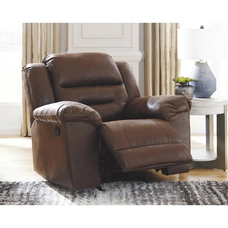 Fauteuil inclinable à bascule contemporain Stoneland - Chocolat