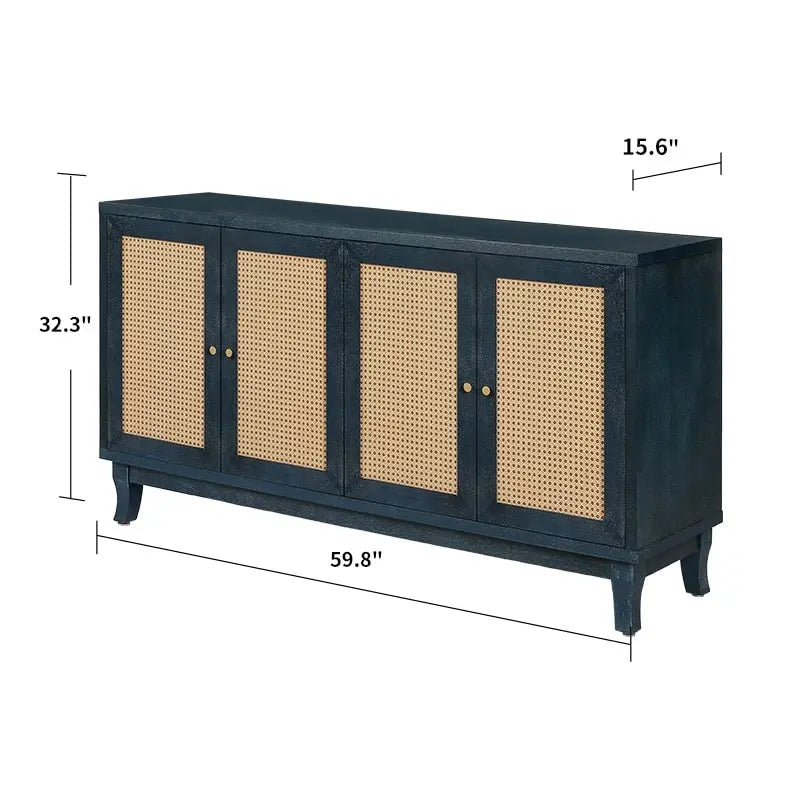 Meuble de Rangement Buffet Contemporain en Bois avec 4 Portes et Étagères Réglables