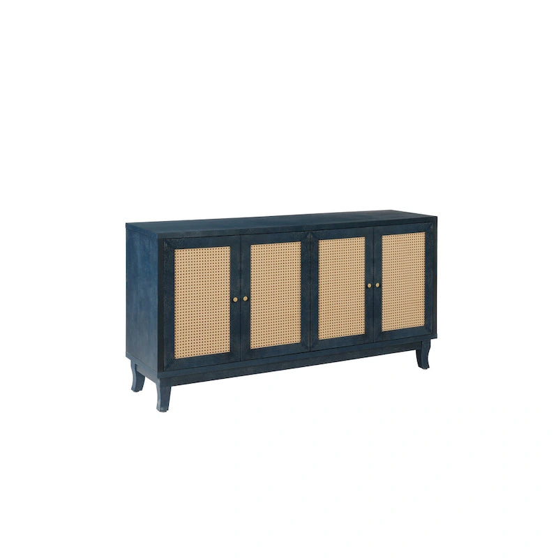 Meuble de Rangement Buffet Contemporain en Bois avec 4 Portes et Étagères Réglables