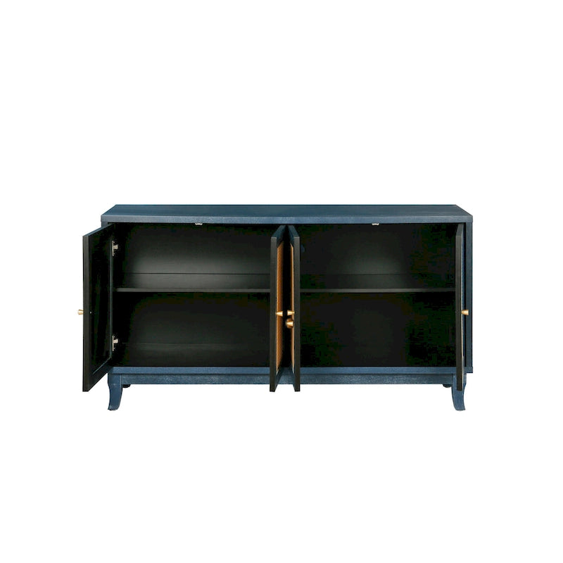Meuble de Rangement Buffet Contemporain en Bois avec 4 Portes et Étagères Réglables