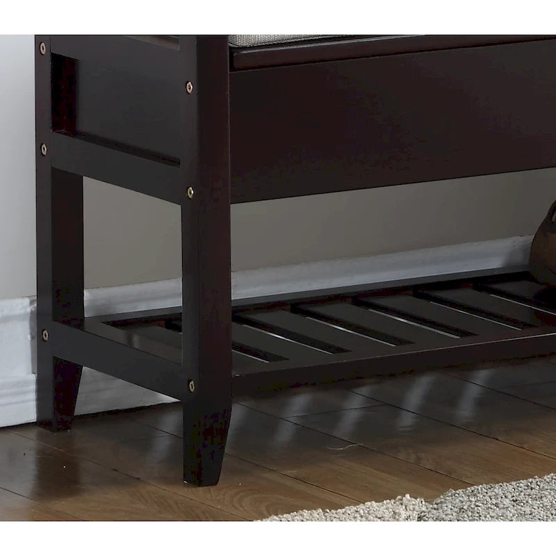 Banc à chaussures de rangement Jessup Espresso Copper Grove