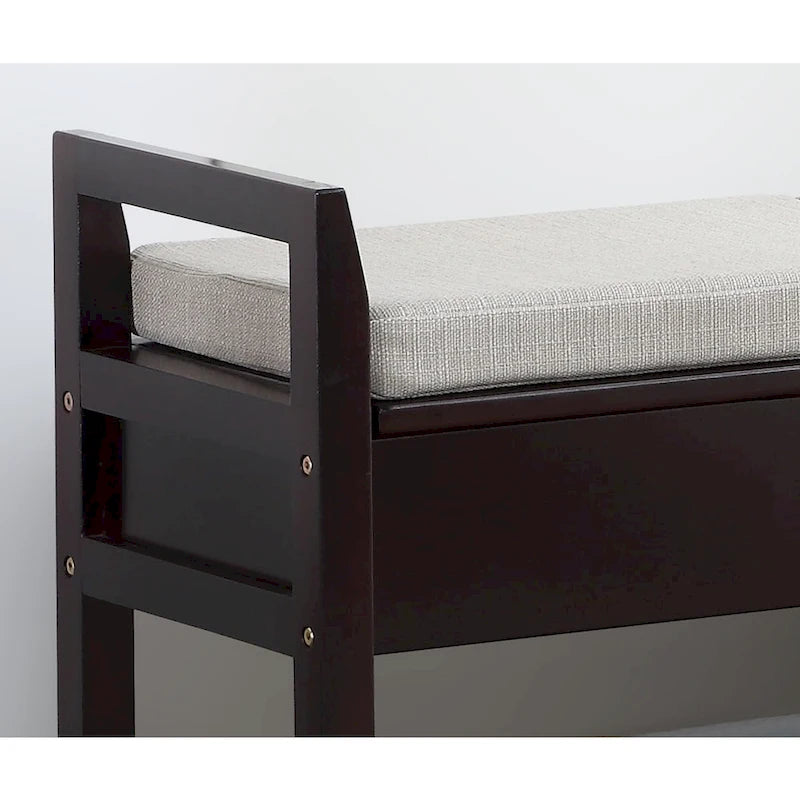 Banc à chaussures de rangement Jessup Espresso Copper Grove