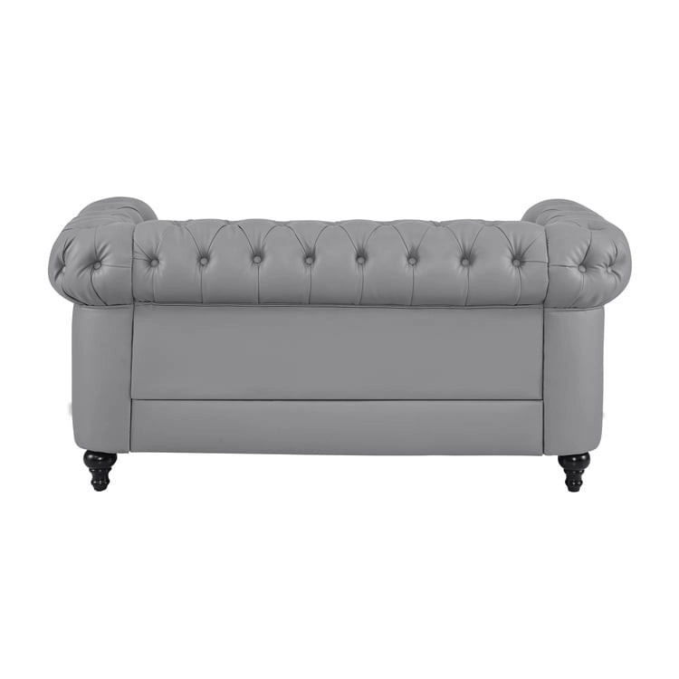 Collection Élégance Chesterfield : Causeuse et fauteuil d'appoint à accoudoirs roulés pour salon, bureau, réception