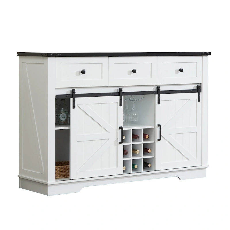 Ukuowu Bahut de Ferme avec Rangement pour Cuisine, Salle à Manger, Bois de Grange Récupéré